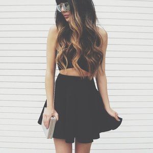 Lulu's Black Skater Style Skirt